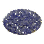 Floral Carved Lapis Pin