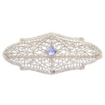 Sapphire Filigree Brooch
