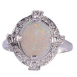 Opal & Diamond White Gold Ring