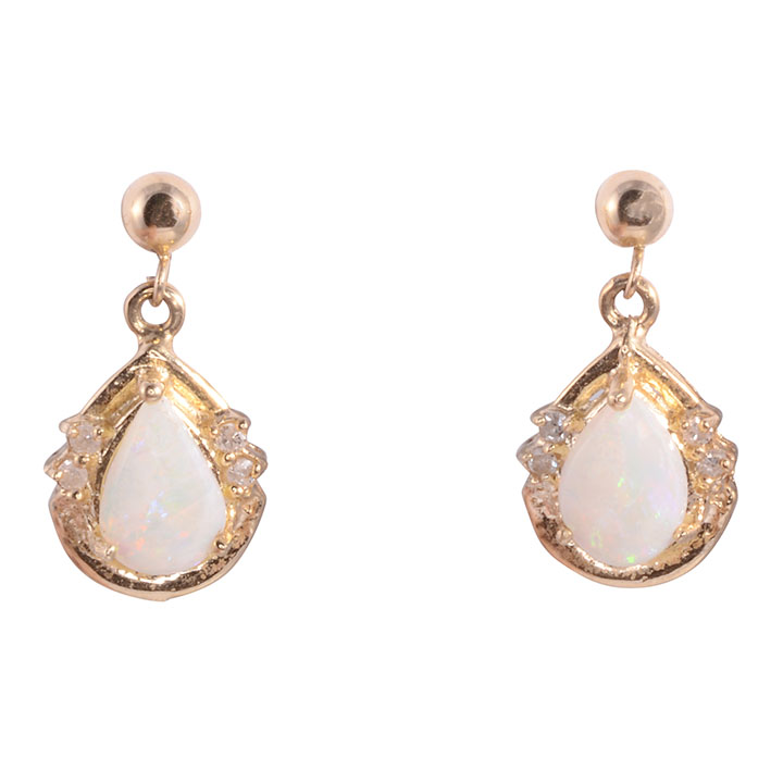 Pear Opal Dangle Earrings
