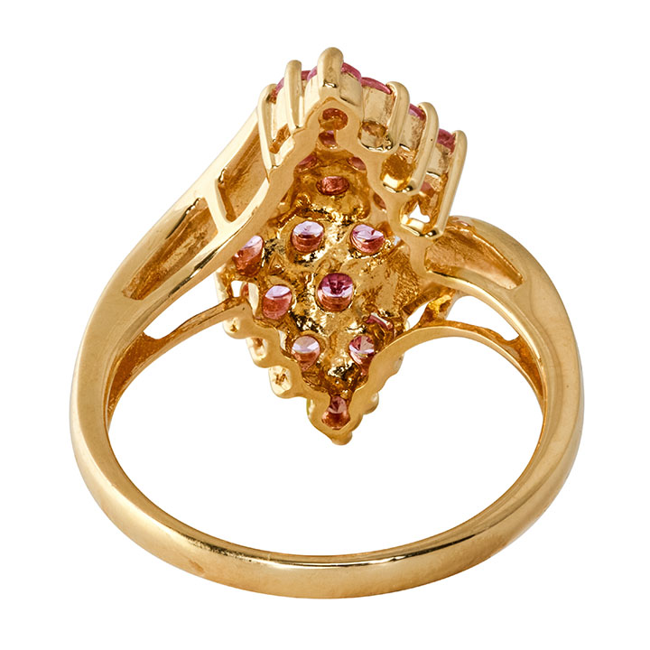 Pink Sapphire Cluster Bypass Ring