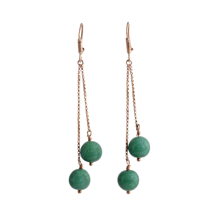 Dyed Green Quartz Dangle Earrings