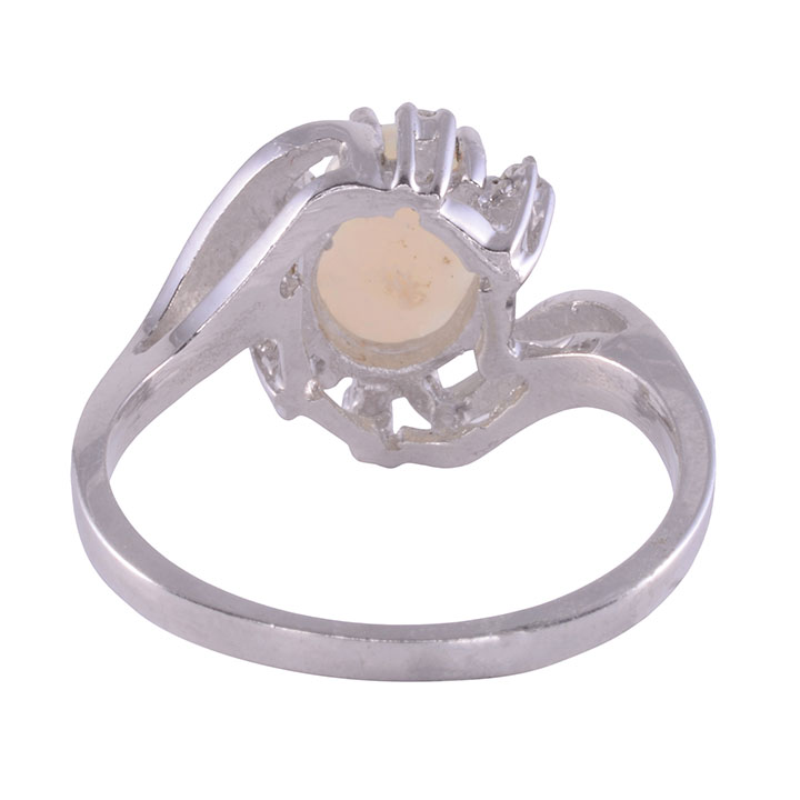 Opal & Diamond White Gold Ring