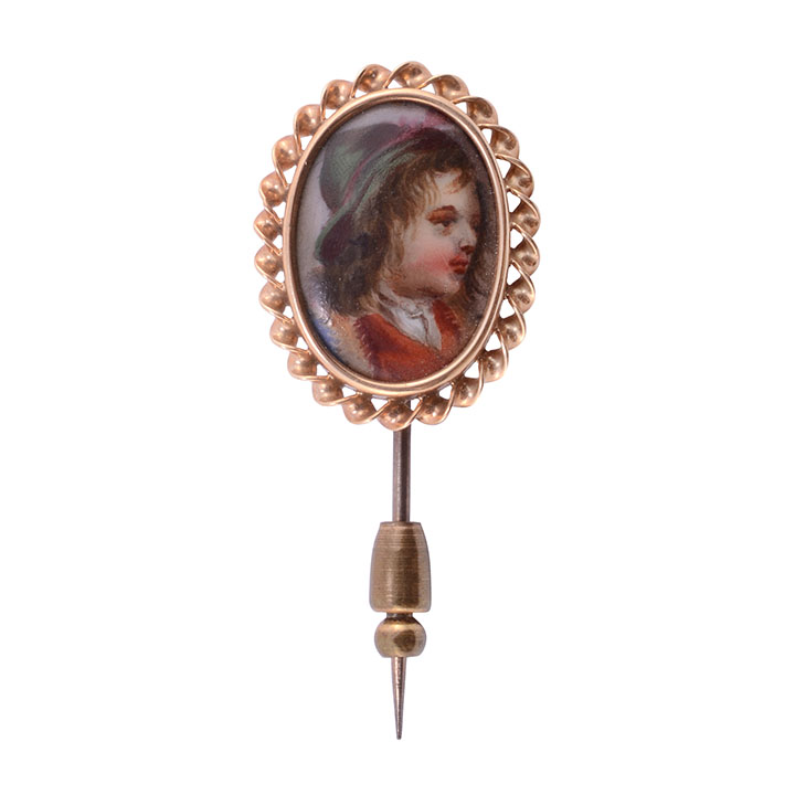 Hand Painted Portrait Stick Pin
