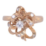 ribbon design diamond ring
