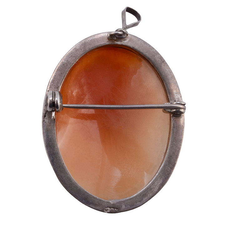Shell Cameo Sterling Silver Pin or Pendant