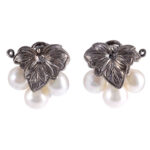 Cultured Pearl Sterling Silver Screw Back Earrings