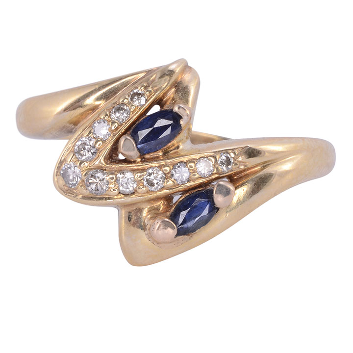 Marquise Sapphire & Diamond Ring