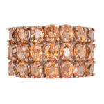 Oval Orange Sapphire Ring