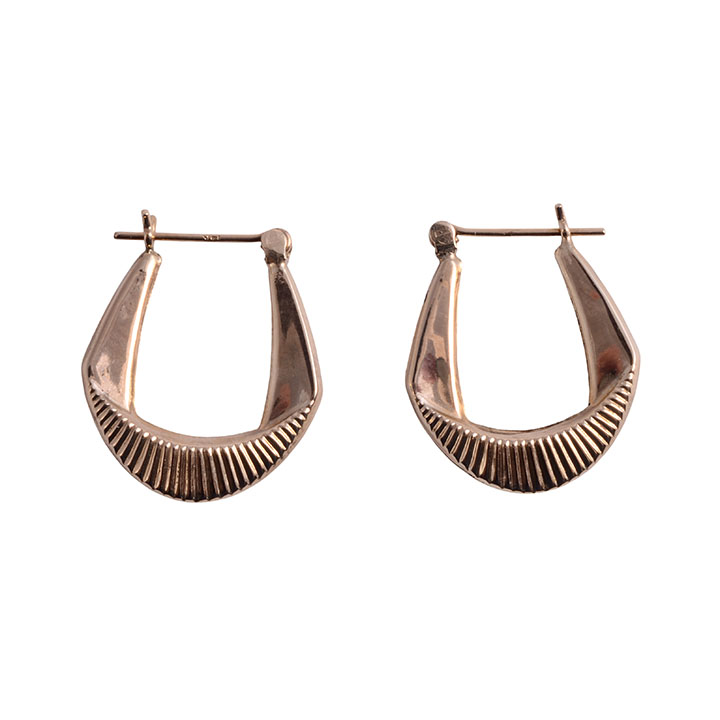 Art Deco Design Hoop Earrings