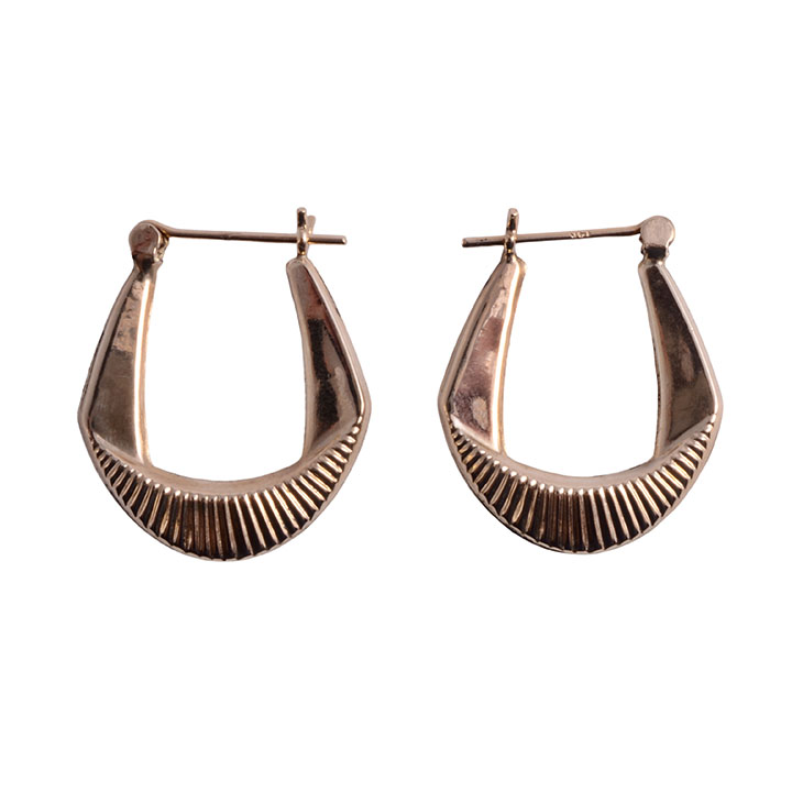 Art Deco Design Hoop Earrings