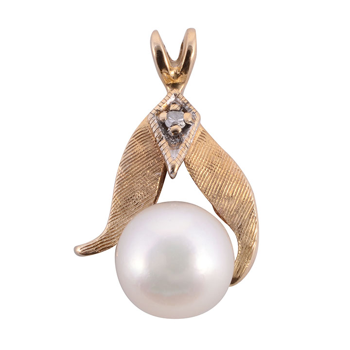 Cultured Pearl Brushed Finish Pendant