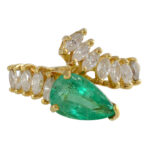 1.50 Carat Emerald Ring with Marquise Diamonds