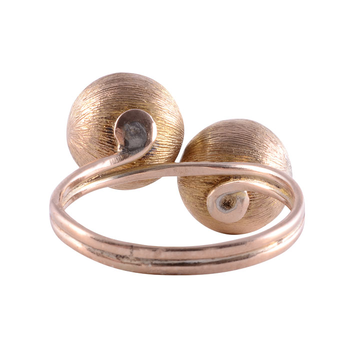 Brushed Gold Ball Ring