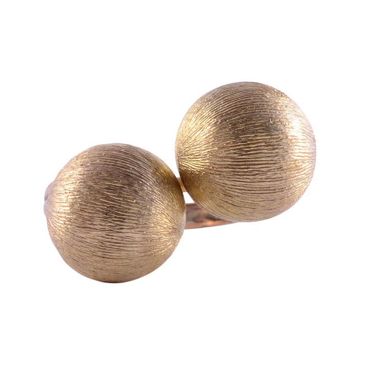 Brushed Gold Ball Ring