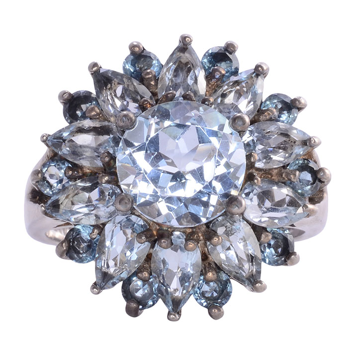 blue topaz silver ring