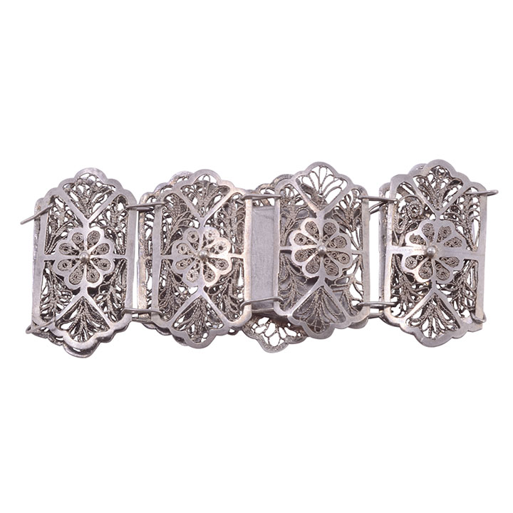 Art Nouveau Silver Filigree Bracelet