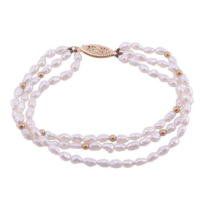Three Strand Cultured Pearl Bracelet
