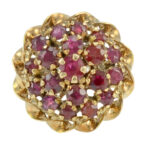 18 Karat Yellow Gold Ruby Princess Ring