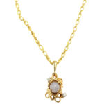 5.20 Carat Star Sapphire and Diamond Pendant and Chain
