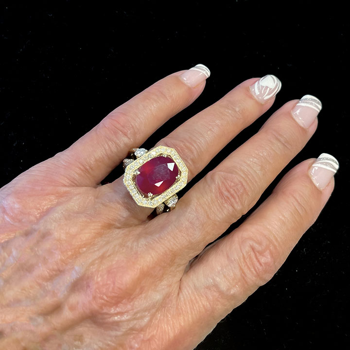 Orianne 7.17 Carat Oval Ruby And Diamond Ring