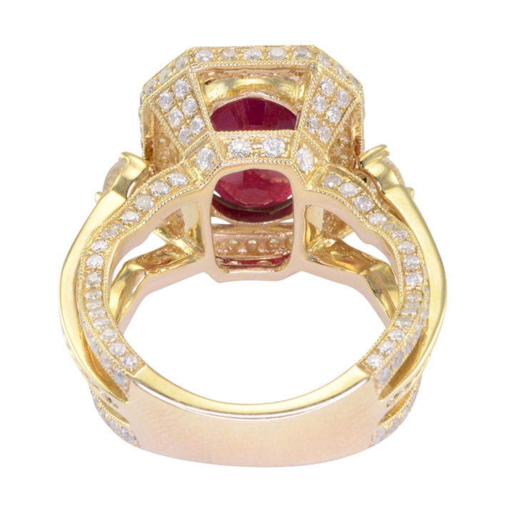 Orianne 7.17 Carat Oval Ruby and Diamond Ring