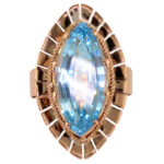 9.19 Carat Marquise Blue Topaz Ring