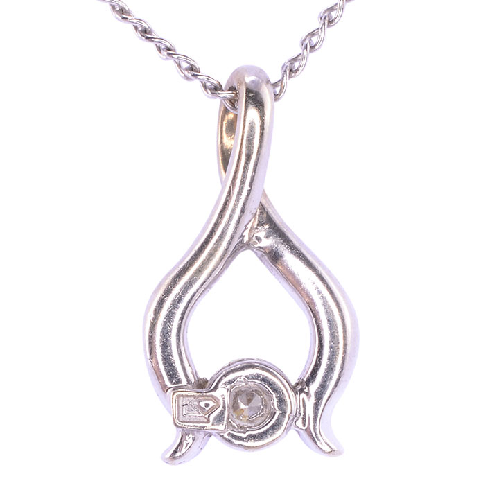 Diamond Wishbone Pendant on Chain