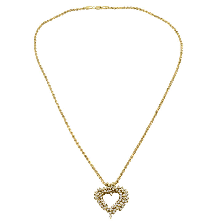 0.99 CTW Diamond Heart Pendant on Chain