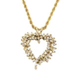 0.99 CTW Diamond Heart Pendant on Chain