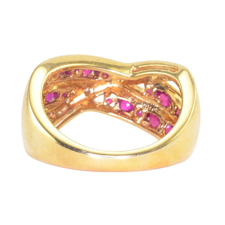 Banded Ruby and Diamond Ring