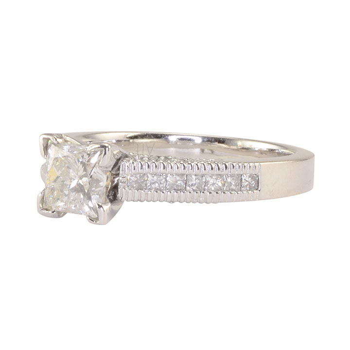 0.83 Carat Princess Cut Diamond Ring