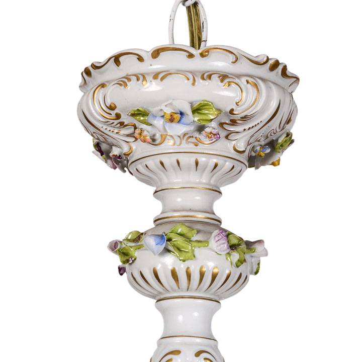 Italian Porcelain Chandelier Capodimonte Style