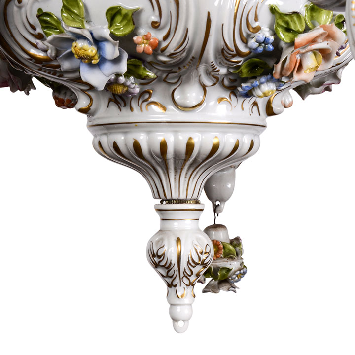 Italian Porcelain Chandelier Capodimonte