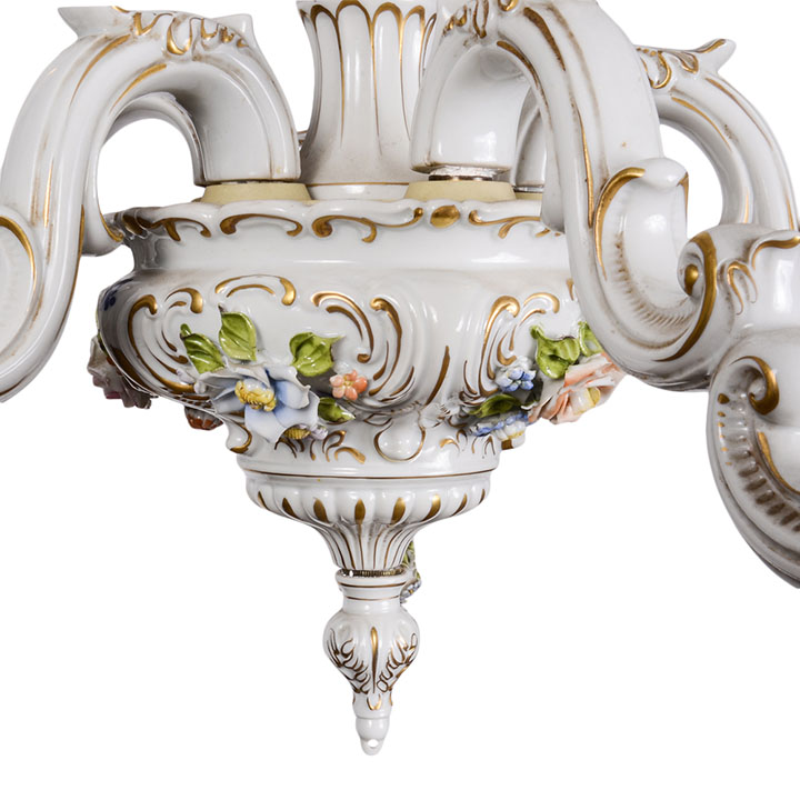 Italian Porcelain Chandelier Capodimonte