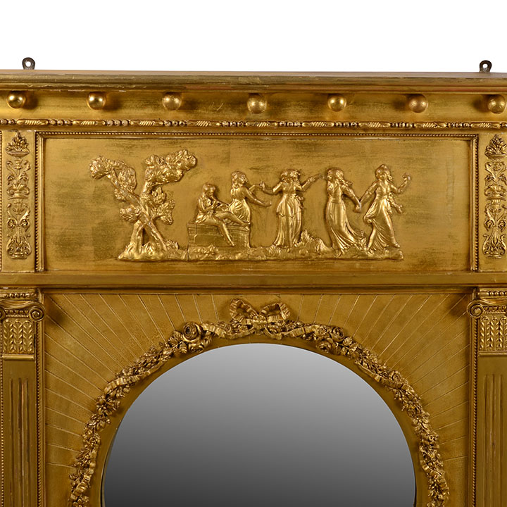 Carved Gilt Wood Overmantel Mirror