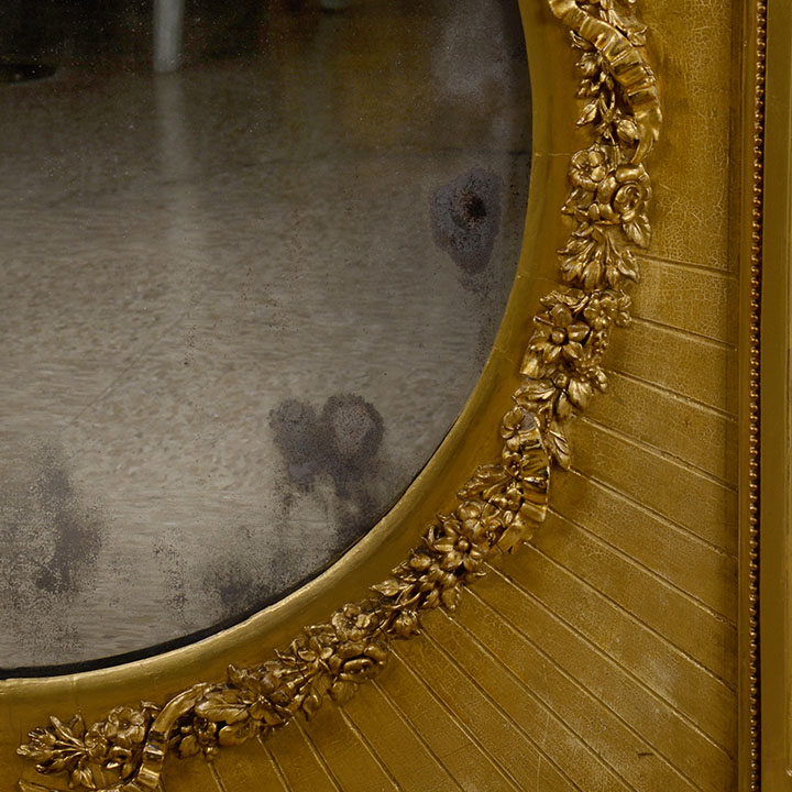 Carved Gilt Wood Overmantel Mirror
