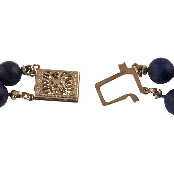 Double Strand Lapis Bead Necklace