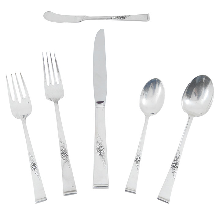 Sterling Flatware in Classic Rose Pattern by Reed & Barton