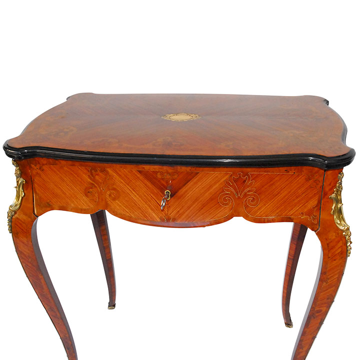 French Inlaid Dressing Table and Mirror