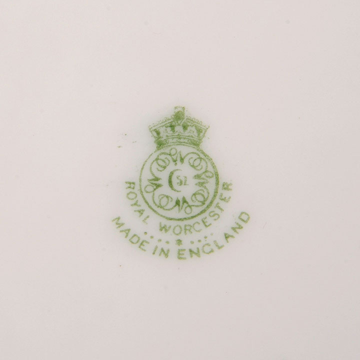 Royal Worcester Sterling Silver Rimmed Porcelain Platter
