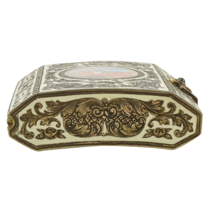 Italian Silver Ladies Compact With Lipstick by Donadio