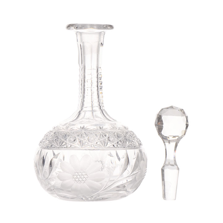 Round Cut Crystal Decanter