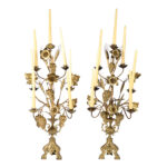 Pair of Gilt Metal Seven Arm Candelabra