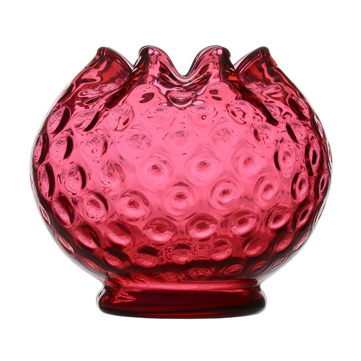 Cranberry Glass Rose Bowl
