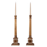 Neoclassical Wooden Candle Stands