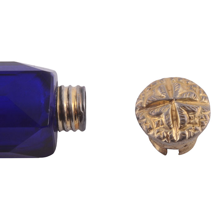 Blue Glass Double Sided Perfume Bottle