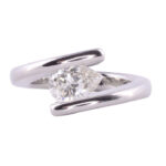 Steven Kretchmer 1 Carat Pear Diamond Platinum Helix Engagement Ring