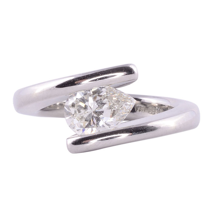 1.02 Carat VS2 Pear Diamond Engagement Ring