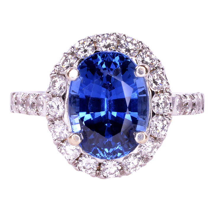 untreated sapphire and diamond ring